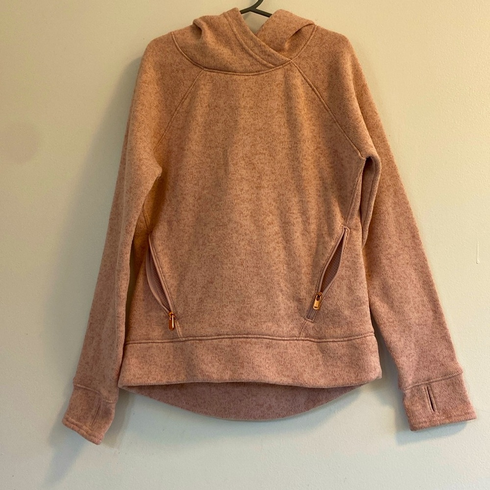 Ultra soft blush pink old navy active hoodie fleece lined medium size 8